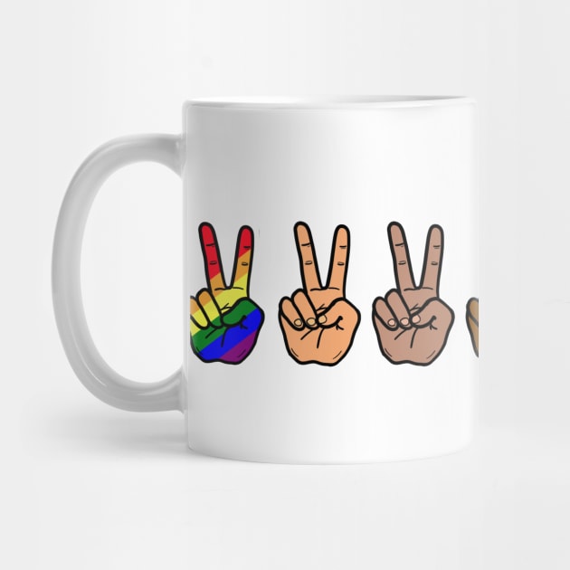 V Sign Gay Rainbow LGBTQ Pansexual by Nalidsa